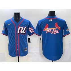 Men National League St  Louis Cardinals Team Big Logo Blue 2025 All Star Edition Limited Stitched Baseball Jersey