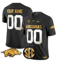 Men Women Youth Arkansas Razorbacks Gold Vapor Limited Custom Jersey All Stitched Black Limited