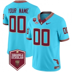 Men Women Youth Florida State Seminoles 2024 Seminole Scholar Patch Vapor Limited Custom Jersey All Stitched Turquoise