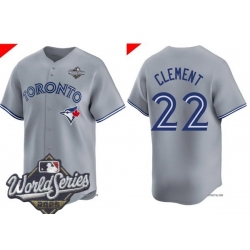 Men Toronto Blue Jays 22 Ernie Clement Gray Cool Base Stitched Baseball Jersey