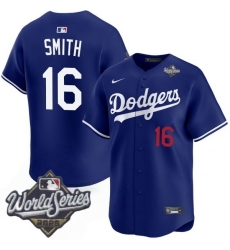 Men Los Angeles Dodgers 16 Will Smith 2025 World Series Cool Base Stitched Baseball Jersey Blue
