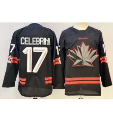 Men Canada Hockey #17 Macklin Celebrini Black Stitched Jersey