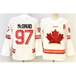 Men Canada Hockey 97 Connor McDavid White With A Patch Stitched Jersey