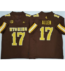 Men Wyoming Cowboys 17 Josh Allen Brown 2026 F U S E  Stitched College Football Jersey