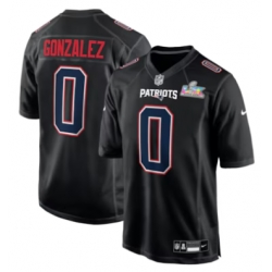 Christian Gonzalez New England Patriots Nike Super Bowl LX Patch Carbon Fashion Game Jersey Black
