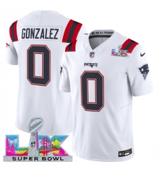 Men New England Patriots 0 Christian Gonzalez White 2025 F U S E Super Bowl LX Patch Vapor Limited Stitched Football Jersey Men New England Patriots 0 Christian Gonzalez White 2025 F U S E Super Bowl LX Patch Vapor Limited Stitched Football Jersey