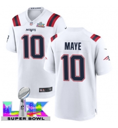 Men Women youth New England Patriots #10 Drake Maye 2025 2026 Super Bowl LX F U S E Stitched NFL Jersey White
