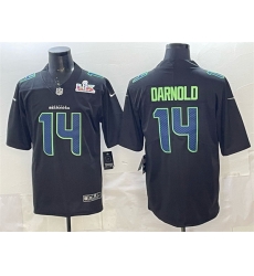 Men Seattle Seahawks 14 Sam Darnold Black 2025 Super Bowl LX Patch Carbon Fashion Vapor Untouchable Limited Stitched Football Jersey