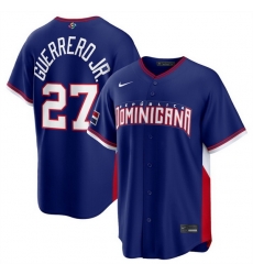 Men Dominican Republic Baseball 27 Vladimir Guerrero Jr Navy 2026 World Baseball Classic Road Stadium Stitched Jersey Men Dominican Republic Baseball 27 Vladimir Guerrero Jr Navy 2026 World Baseball Classic Road Stadium Stitched Jersey