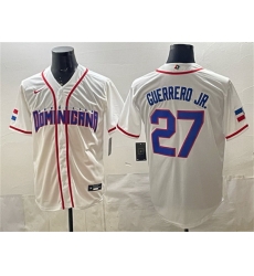 Men Dominican Republic Baseball 27 Vladimir Guerrero Jr White 2026 World Baseball Classic Home Stadium Stitched Jersey Men Dominican Republic Baseball 27 Vladimir Guerrero Jr White 2026 World Baseball Classic Home Stadium Stitched Jersey