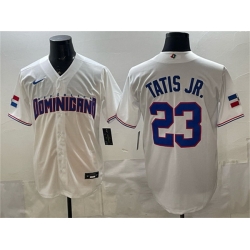 Men Dominican Republic Baseball  Fernando Tatis Jr  White World Baseball Classic Stitched Jersey