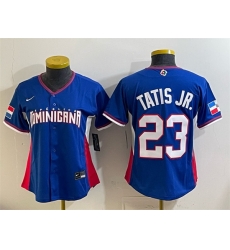 Women Dominican Republic Baseball  Fernando Tatis Jr  Royal 2026 World Baseball Classic Road Stadium Stitched Baseball Jersey Run Small 