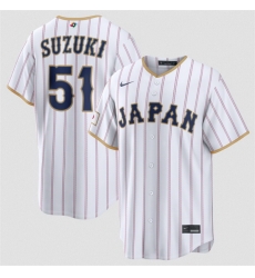 Men Japan Baseball 51 Seiya Suzuki White 2026 World Baseball Classic Home Stadium Stitched Jersey Men Japan Baseball 51 Seiya Suzuki White 2026 World Baseball Classic Home Stadium Stitched Jersey