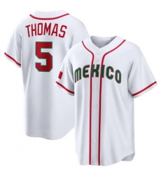 Men Mexico Baseball 5 Alek Thomas White 2026 World Baseball Classic Stadium Stitched Jersey