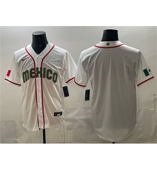 Men Mexico Baseball Blank White 2026 World Baseball Classic Home Stadium Stitched Jersey