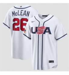 Men USA Baseball 26 Nolan McLean White 2026 World Baseball Classic Home Stadium Stitched Jersey Men USA Baseball 26 Nolan McLean White 2026 World Baseball Classic Home Stadium Stitched Jersey