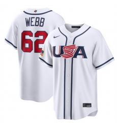 Men USA Baseball 62 Logan Webb White 2026 World Baseball Classic Home Stadium Stitched Jersey Men USA Baseball 62 Logan Webb White 2026 World Baseball Classic Home Stadium Stitched Jersey