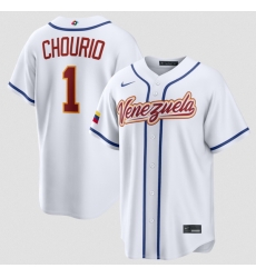 Men Venezuela Baseball 1 Jackson Chourio White 2026 World Baseball Classic Home Stadium Stitched Jersey Men Venezuela Baseball 1 Jackson Chourio White 2026 World Baseball Classic Home Stadium Stitched Jersey