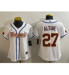 Youth Venezuela Baseball  27 Jose Altuve White 2026 World Baseball Classic Home Stadium Stitched Baseball Jersey