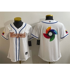 Youth Venezuela Baseball White 2026 World Baseball Classic Big Logo Home Stadium Stitched Baseball Jersey