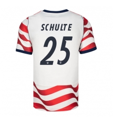 USA 2026 FIFA World Cup Soccer White Jersey Set ( Have Shorts ) Patrick Schulte #25 USA 2026 FIFA World Cup Soccer White Jersey Set ( Have Shorts ) Patrick Schulte #25