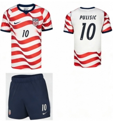 USA 2026 FIFA World Cup Soccer White Jerseys Set ( Have Shorts ) Christian Pulisic #10 USA 2026 FIFA World Cup Soccer White Jerseys Set ( Have Shorts ) Christian Pulisic #10