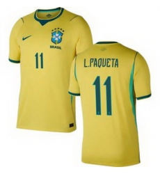 Women 11 Brazil National Team Lucas Paqueta 2026 Home Jersey 1