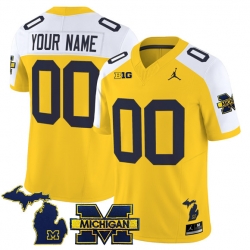 Men Michigan Wolverines ACTIVE PLAYER Custom Maize Alternate F U S E  2025 Vapor Limited Stitched Football Jersey