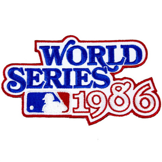 Women 1986 MLB World Series Logo Jersey Patch New York Mets vs. Boston Red Sox Biaog