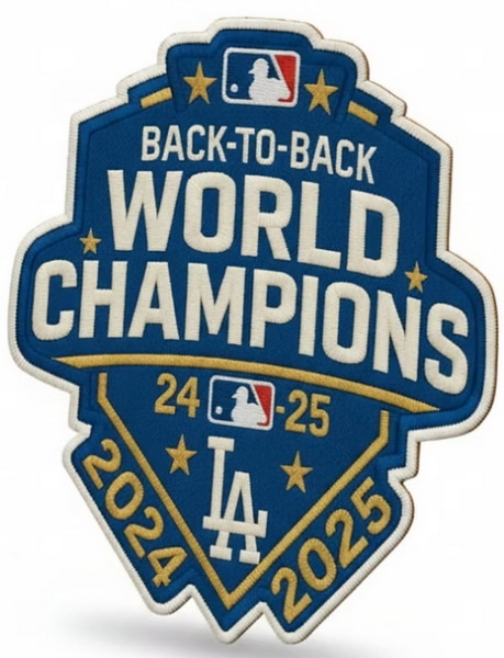 Dodgers 2024 2025 Back To Back World Champions Patch Biaog