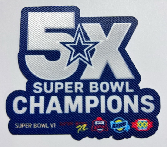 Men Cowboys 5X Super Bowl Champions Patch Biaog